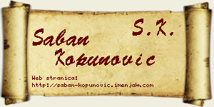 Šaban Kopunović vizit kartica